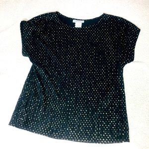 Jessica Michelle Black with Gold Polka Dots: Med